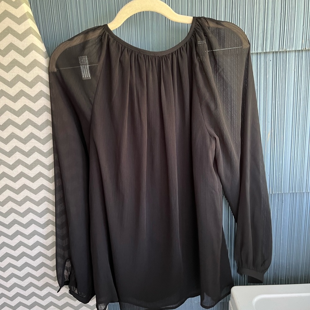 XS Talbots black long sleeve blouse